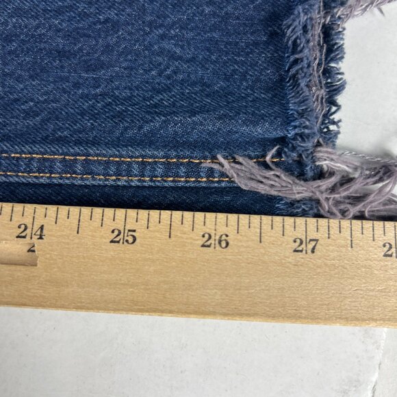 Abercrombie Fitch Jeans Womens 32x27* High Rise Loose Blue Raw Hem Denim Tag 31S - Picture 12 of 16